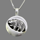 Bear Foraging Moon Necklace